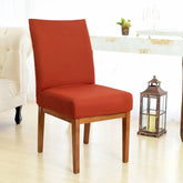 Foto vitrine capa para cadeira elastez terracota